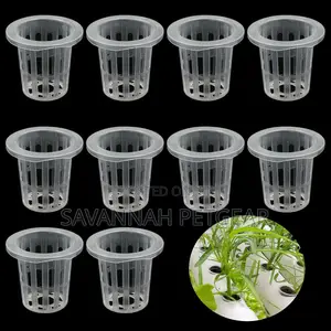 Net Pot for Hydroponics Garden Net Cup Plastic -White(100pc