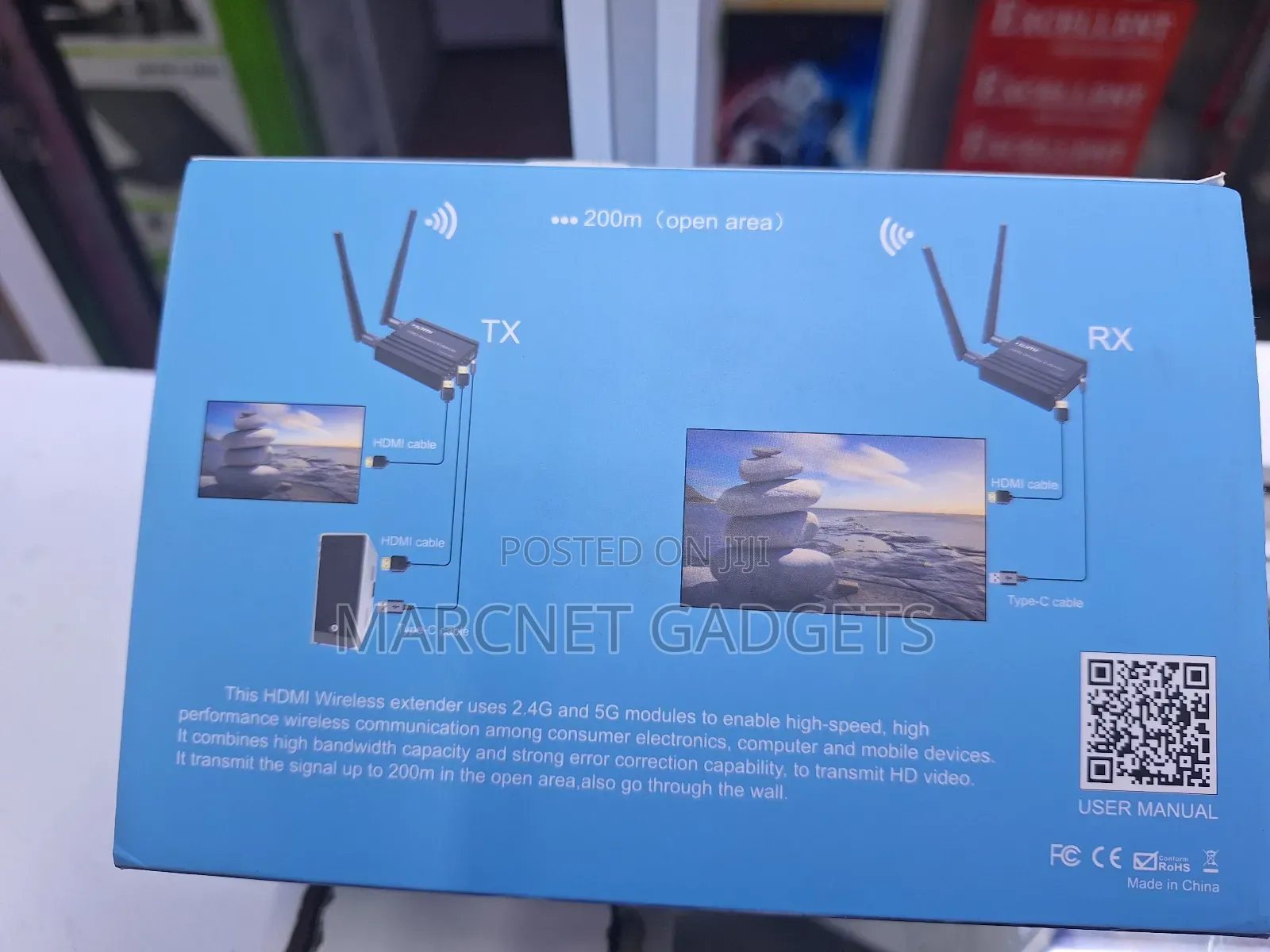 200M HD Wireless Hdmi Extender Powered 5V Using 2.4G and 5G