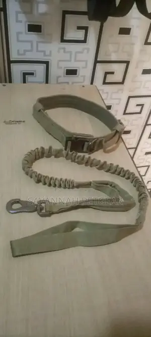 Tactical Military Dog Bungee Leash Collar Set, Heavy Duty