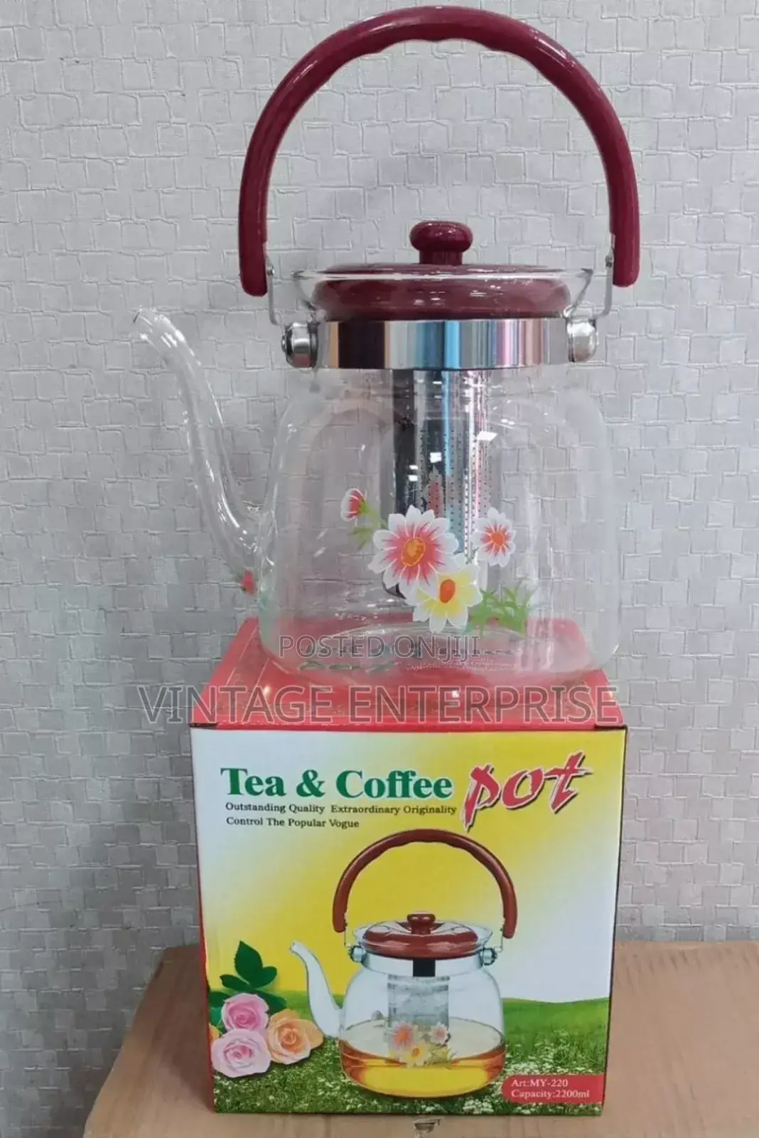 Glass Kettle , Tea and Coffee Glass Pot .