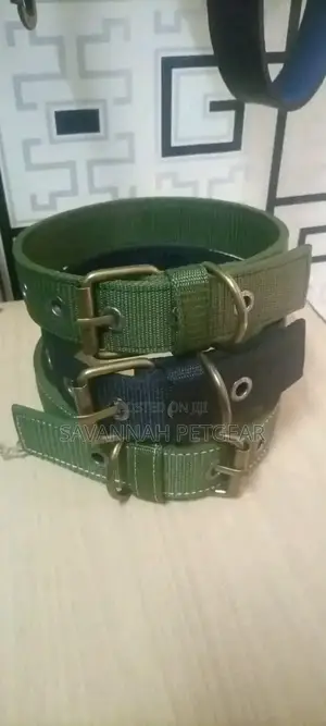 Heavy Duty Padded Canvas Dog Collars Set of 3pcs -Large Size