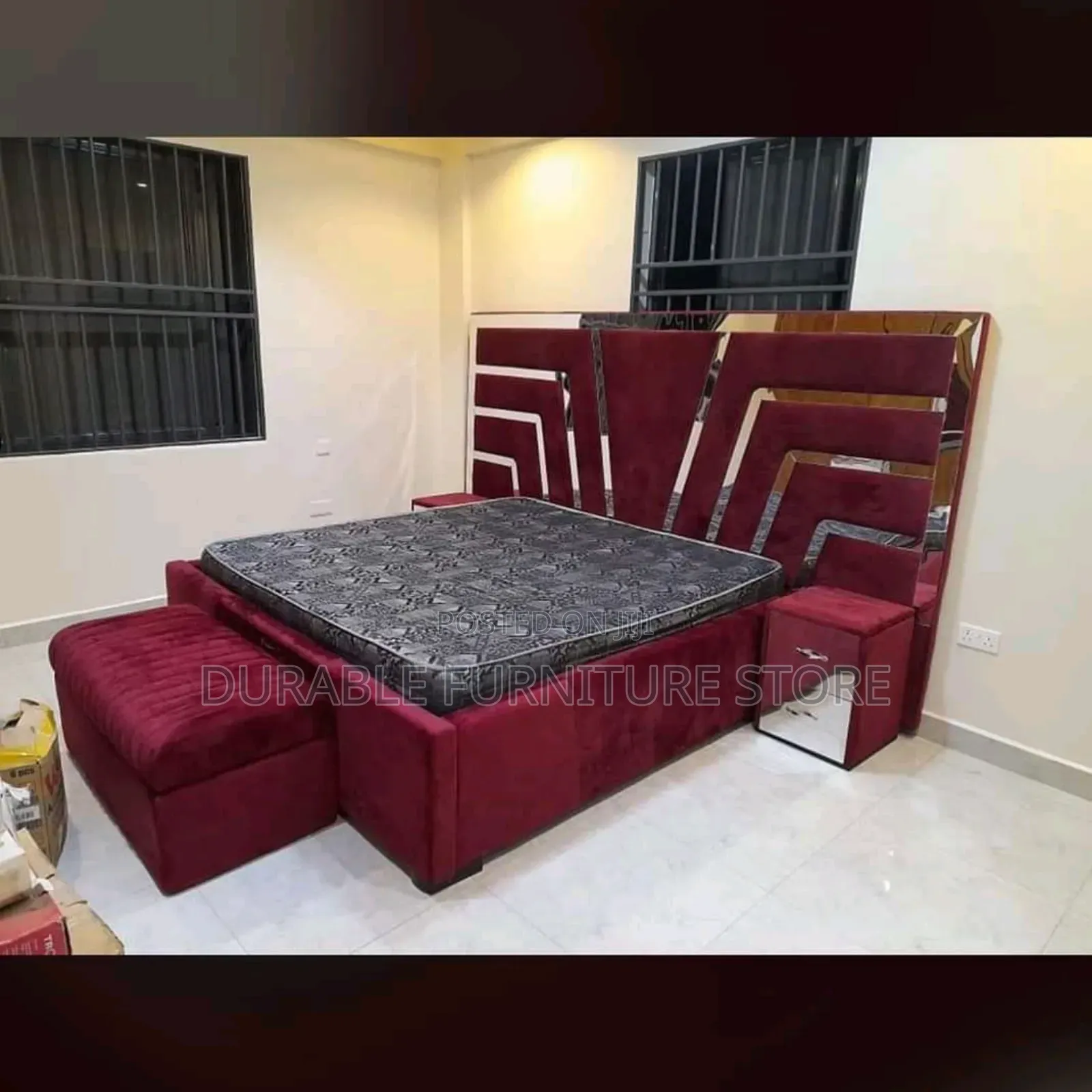 Mirror Bed Ottoman and Drower