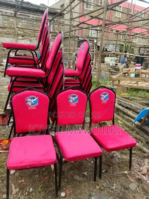 Conference Church Chairs, Red With Logo
