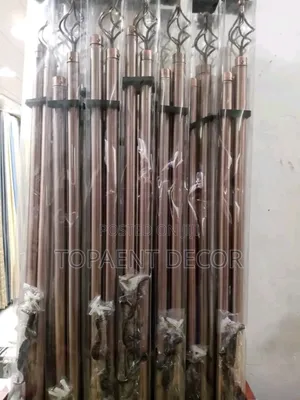4m Double Brown Adjustable Window Curtain Rods
