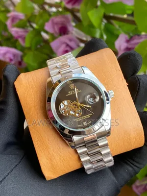Black Display Silver Gents Rolex Watch