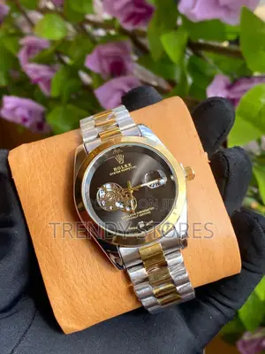 Black Display Rosegold Rolex Gents Watch