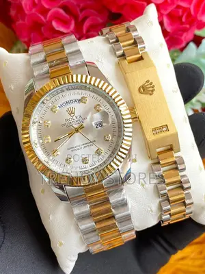 Gold Men's Rolex Watch With Bracelet
