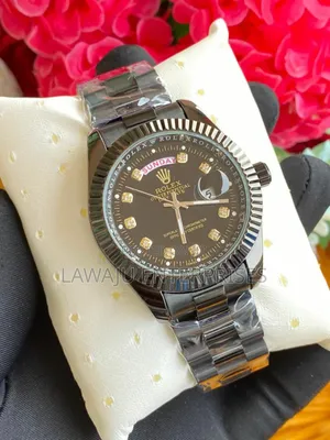 Black Gent Rolex Watch With Perpetual Calendar