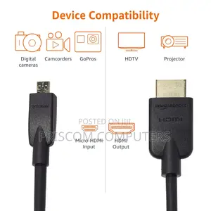 Micro HDMI to HDMI Cable for Cameras Sony, Nikon, Tablets
