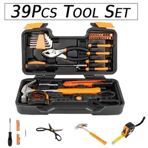 39 Pieces Tool Set General Household Hand Tool Kit Mechanics Repair