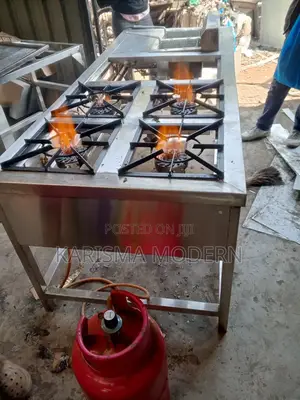 Four Burner, Griddle and Double Fryers Combined Cooker