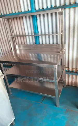 Double Shelves Working Table With a Rack