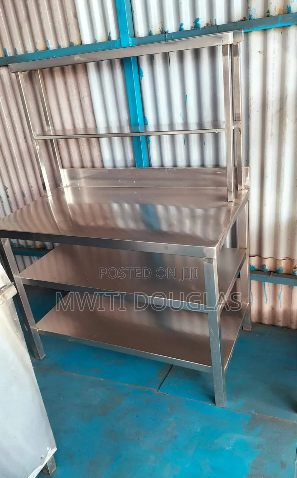 Double Shelves Working Table With a Rack