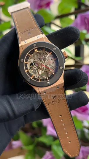 Light Brown Strap Hublot Automatic Gents Watch