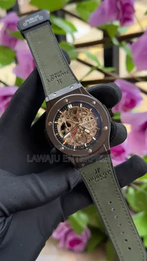 Green Strap Hublot Automatic Gents Watch