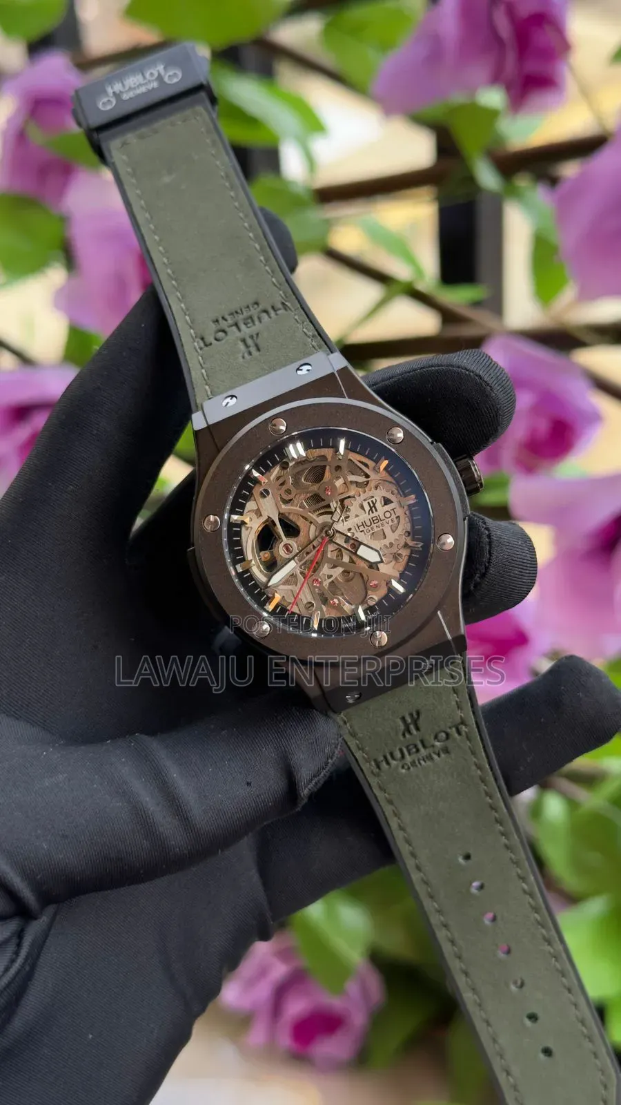 Green Strap Hublot Automatic Gents Watch