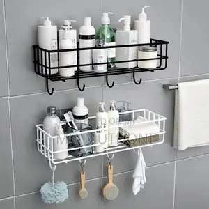 A Pair (2) Bathroom Organizer With Hooks
