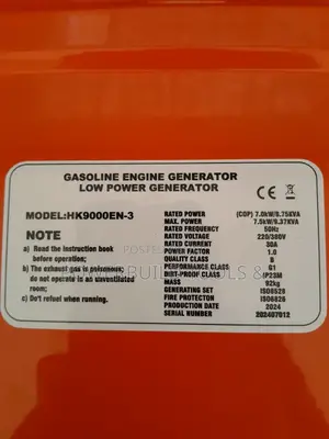 Hisaki 9kva Dual Phase Petrol Generator