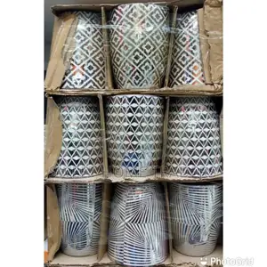 6pcs Silver Mugs 350ml Pattern