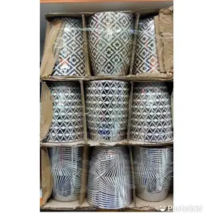 6pcs Silver Mugs 350ml Pattern 6 Pcs*