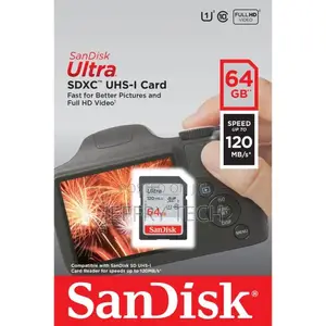 Sandisk 64GB Ultra SDXC UHS-I Memory Card - 120mb/S