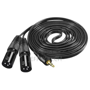 5 Ft Stereo 1/8" 3.5mm Plug to 2 XLR 3pin Male Y Splitter P