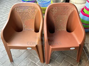 Brown Plastic Easy Chair.