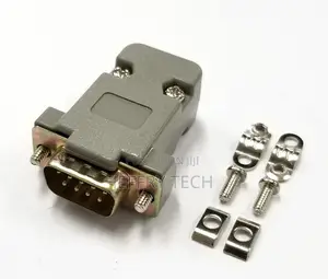 DB 9 Pin Male D-Sub Cable Mount Connector With Plastic Cover
