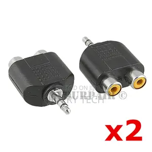 2 Pack Dual RCA Female Jacks to 3.5mm Stereo Male Y Splitter