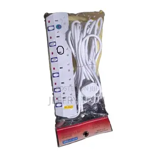 JSB 6-Way Socket Power Extension Cable 5m/10m White