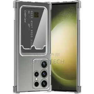 For SAMSUNG GALAXY S23 ULTRA Clear TPU Case With Card Holder