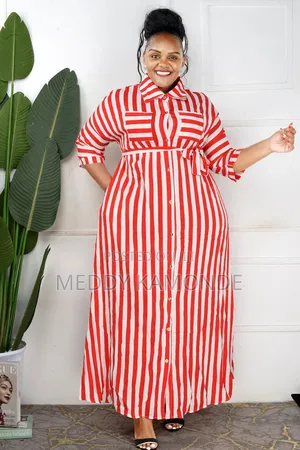Designer Stripe Long Dress