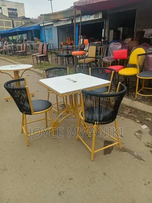 Restaurant Set, Unique Design Powder Coated Gold.