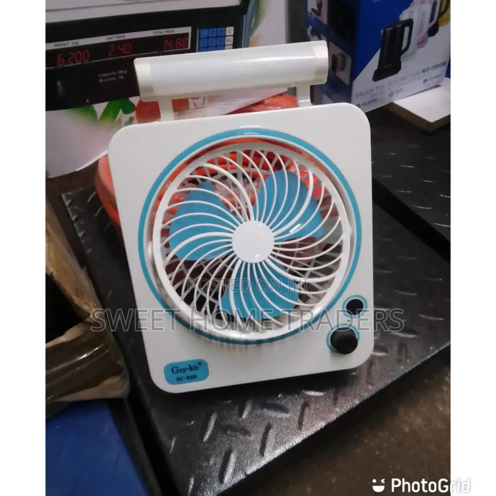 Rechargeable Table Fan With Light