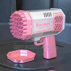 Pink Bazooka Bubble Gun With Rechargeable Batteries