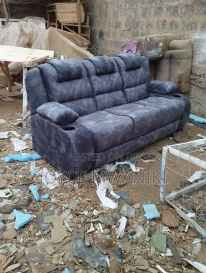 Semi Recliner Sofa, 3 Seater Grey.