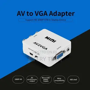 AV to VGA Adapter 1080P HD Mini VGA Converter Abs