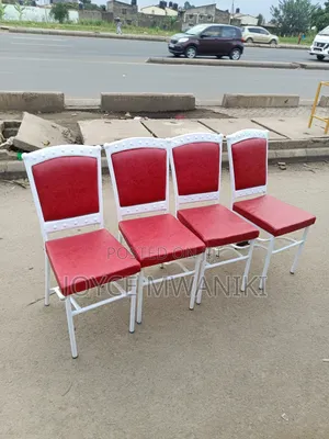 Powder Coated Restaurant Chairs, Red and White