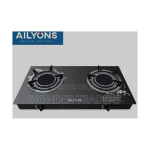 AILYONS 2 Burner Glass Top Gas Cooker Infrared Double