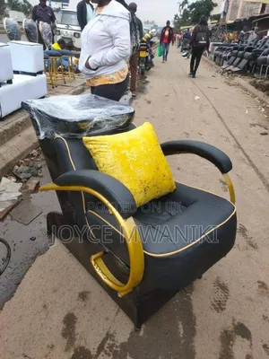 Sink Chair, Gold and Black With a Pillow 