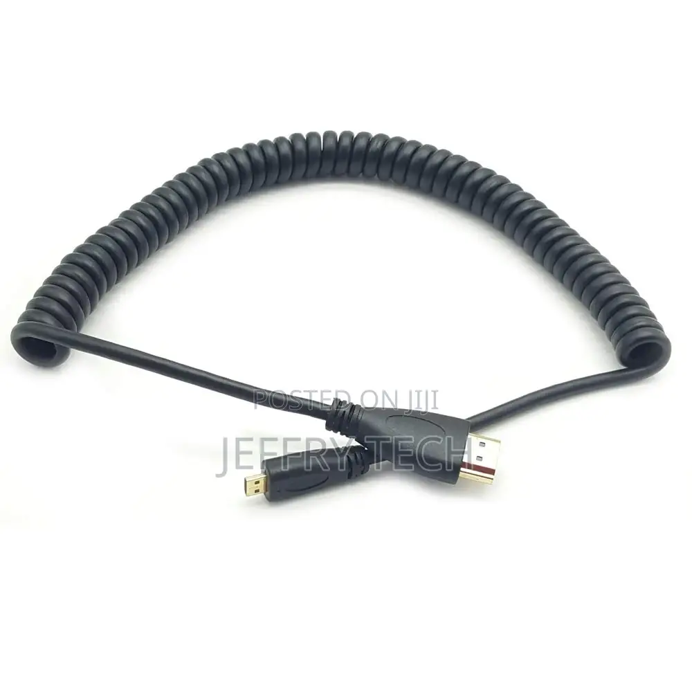 Coiled Micro HDMI Cable;Coiled Spring Micro HDMI to Full HDM