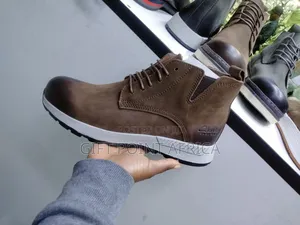Coffee Clarks Leather Casual Boots for Men