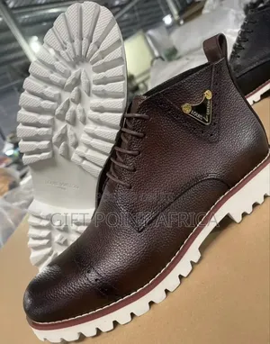 Coffee Leather Casual Louis Vuitton Boots