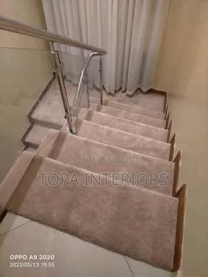 Warm Beige Safe Footing Stairs Floor Carpets for Slippery House Stairs