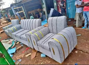 Sofa Set, 5 Seater Light Grey 