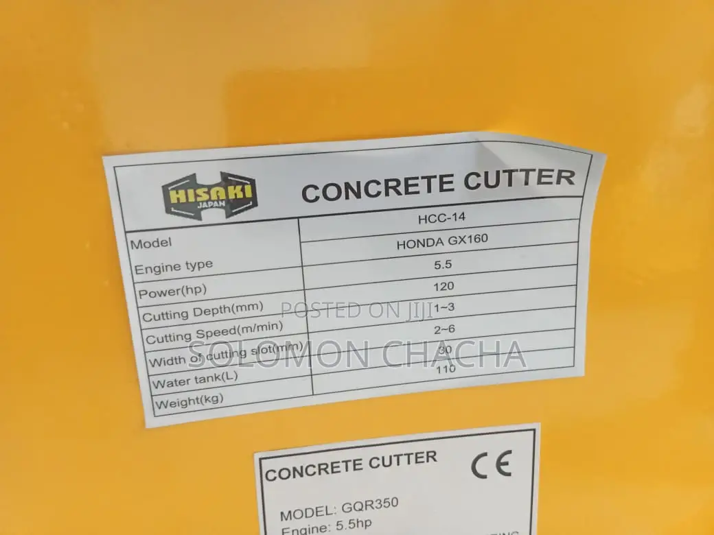 Hisaki Concrete Cutter 14" With a 5.5hp Honda Engine