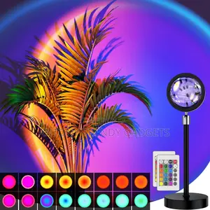 Sunset Lamp Projector: 16-color Led Night Light With Remote