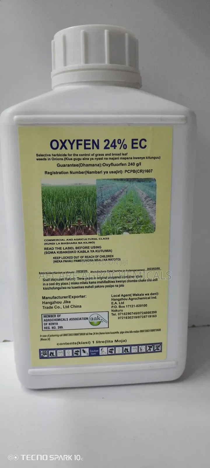Oxyfen Herbicide 24% Ec Pre-Emergence Onion 1litre