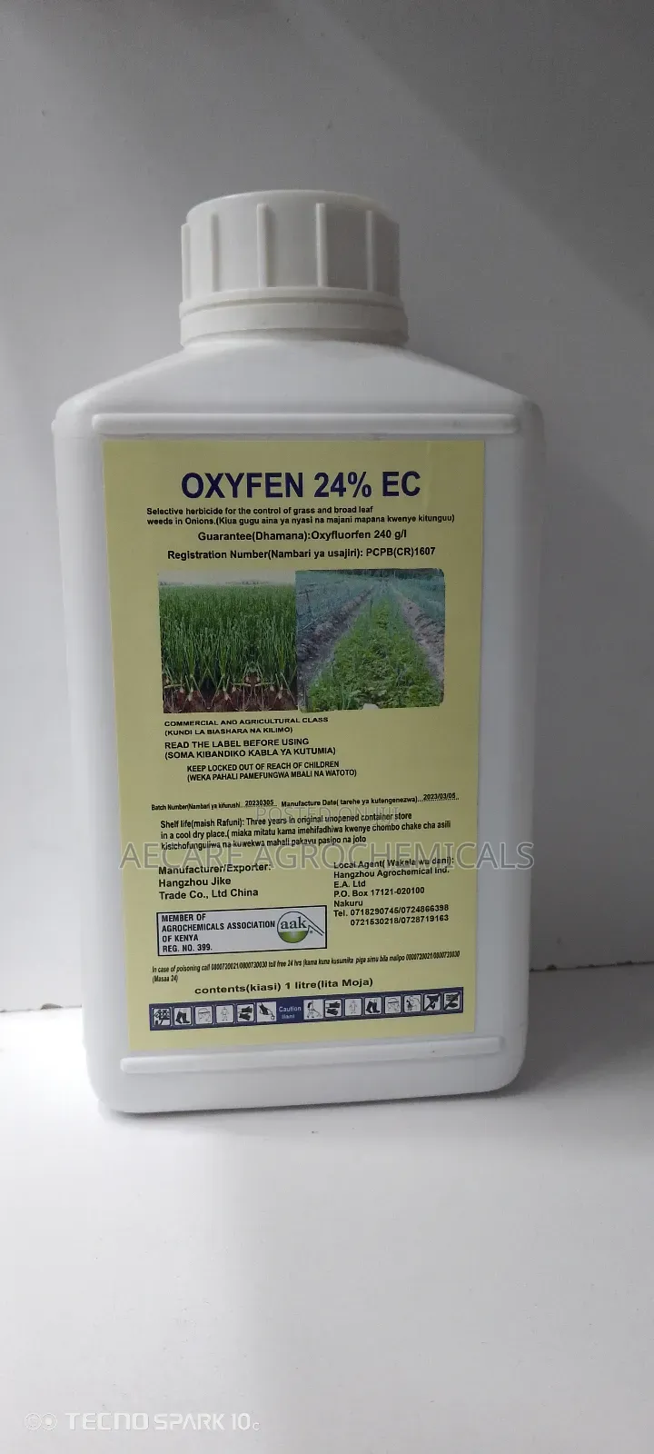 Oxyfen Herbicide 24% Ec Pre-Emergence Onion 1litre