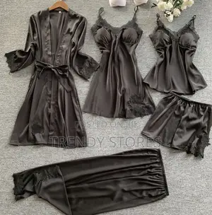 Black 5 in 1 Pyjamas Set
